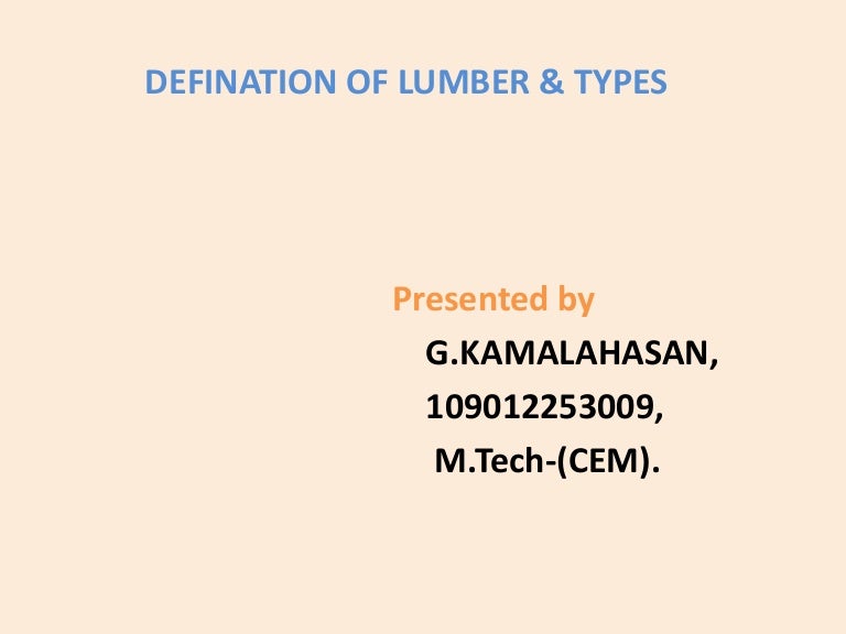 Types of lumber presentation