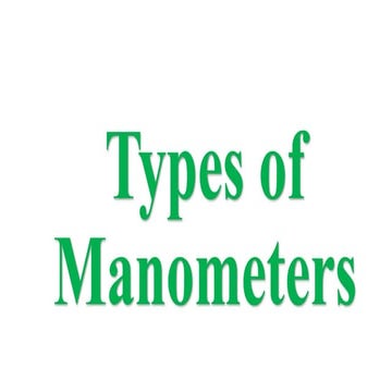 Types of manometers