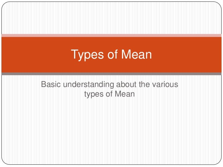 Types of mean