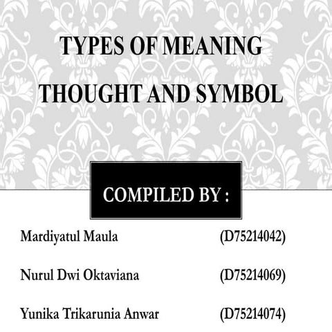 Types of meaning 