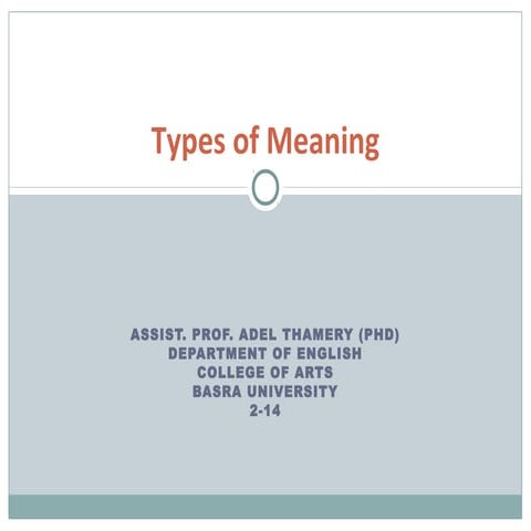 Types of meaning