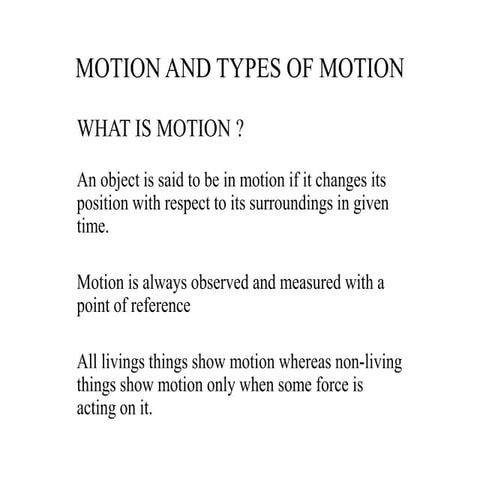 Types of motion 