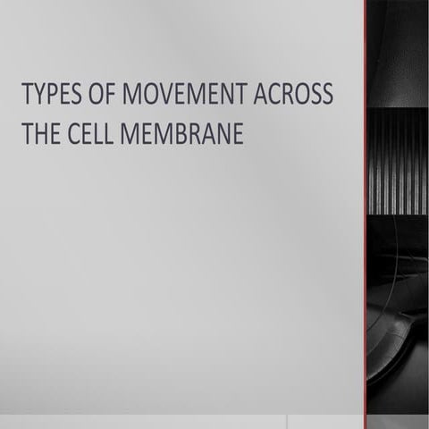 Types of movement across the cell membrane