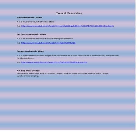 Types of music videos