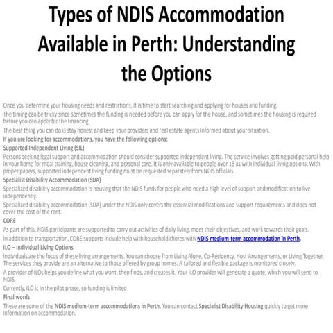 NDIS Disability Accommodation in Adelaide | PPTX
