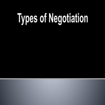 Types of negotiation 