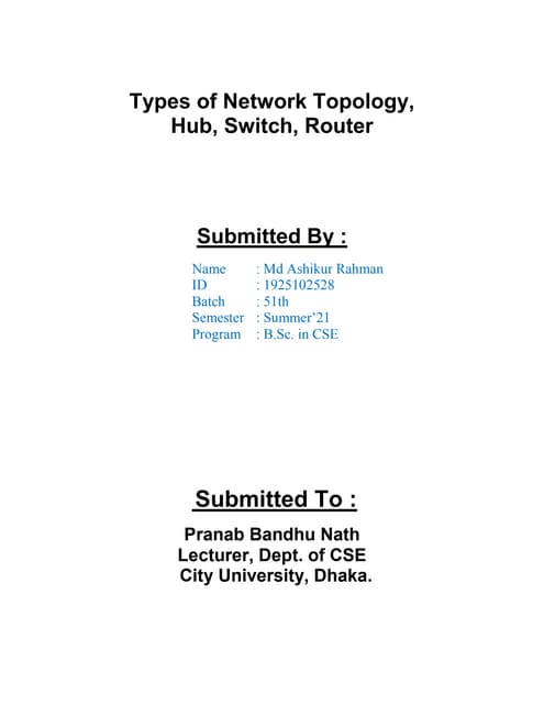Computer Network Topology:( Bus,Star,Ring,Mesh,Tree) | PPT