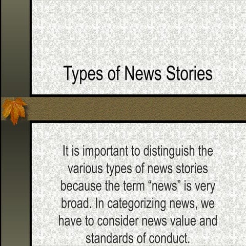 Types of news stories
