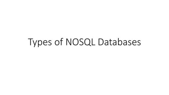 nosql - introduction on nosql and sql vs nosql comparison | PPT