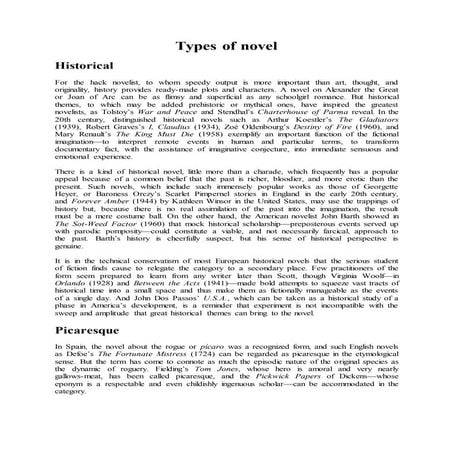 Types of novel