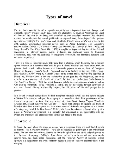 Types of novel