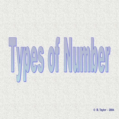 Types of number