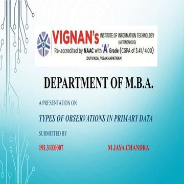 Types of observation in primary data