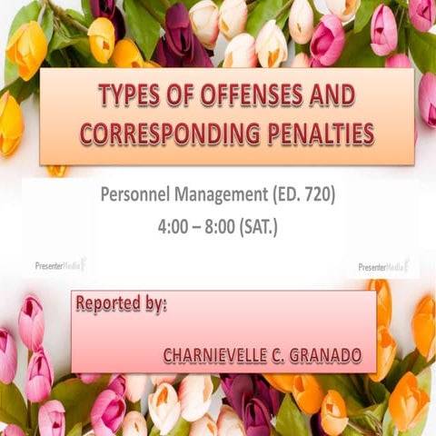 Types of offenses and corresponding penalties 