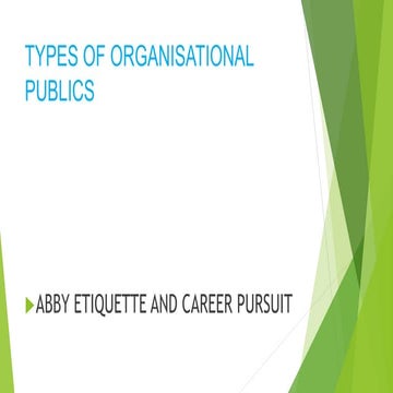  CLASSIFICATION OF ORGANISATIONAL PUBLICS  IS BY SEGMENTATION  AT WORKPLACE.pptx
