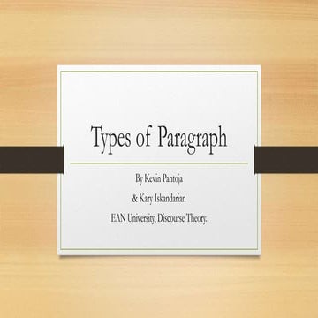 Types of Paragraph discourse theory