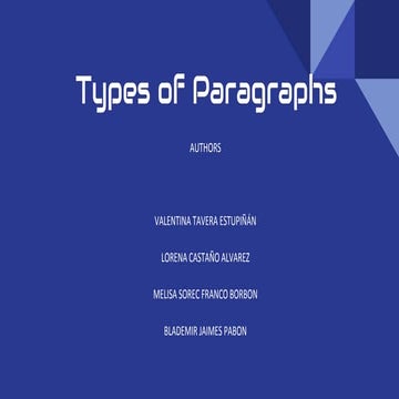 Types of paragraphs | PDF