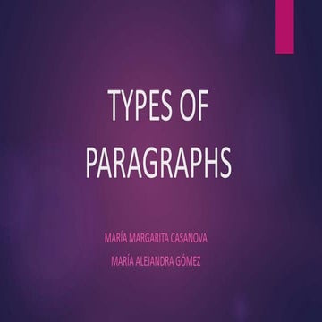 TYPES OF PARAGRAPHS