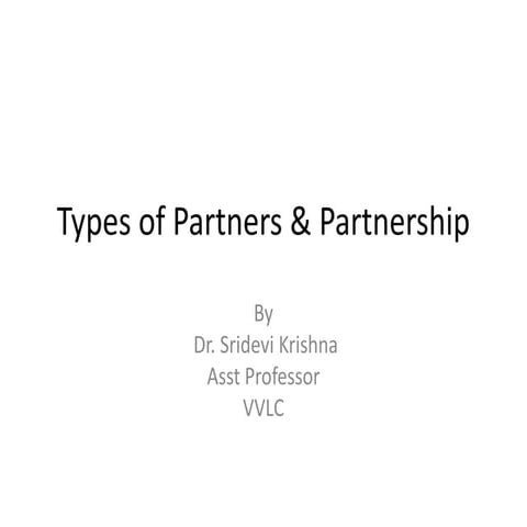 Types of partners