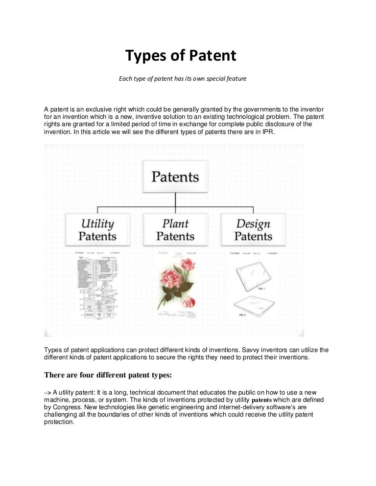 Types of patent