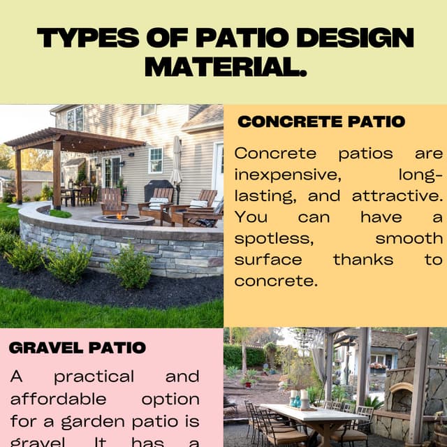 Types of Patio Design Material.