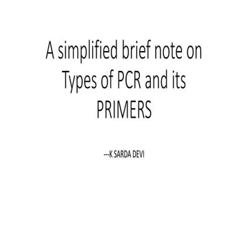 Types of pcr and its primers