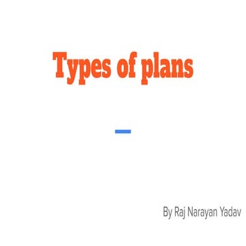 Types of plans