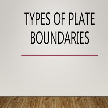 Types of plate boundaries
