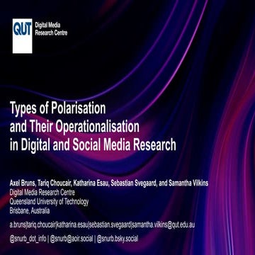 Types of Polarisation and Their Operationalisation in Digital and Social Medi...