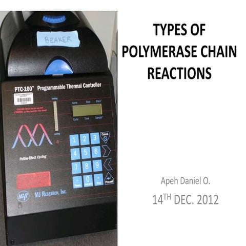 Types of polymerase chain reactions (APEH Daniel O.)