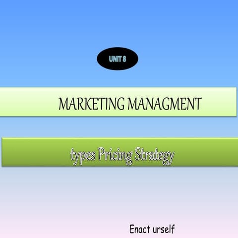 Types of pricing strategy