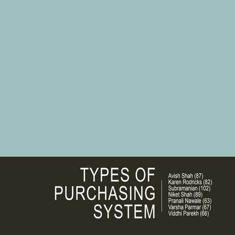 Types of purchasing system