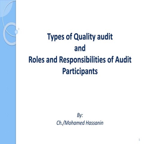 Types of quality audit