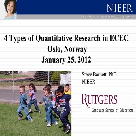 Types of Quantitative Research in ECEC Oslo, Norway January 25, 2012