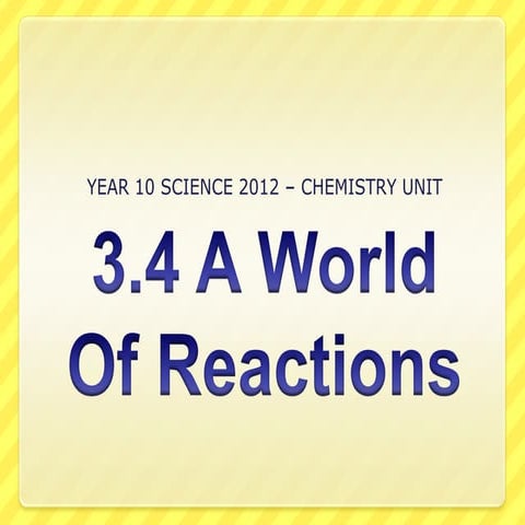 Types of reactions year 10