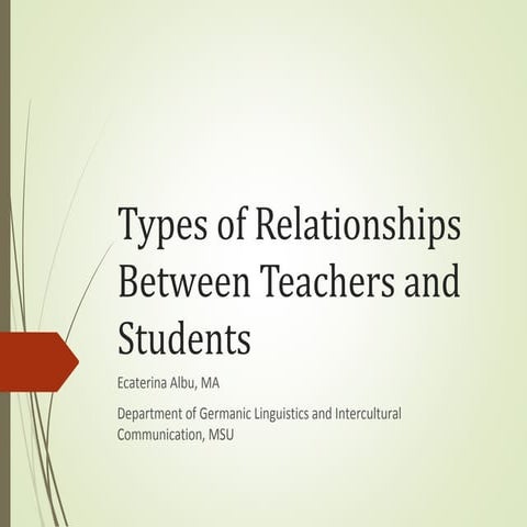 Types of relationships between teachers and students