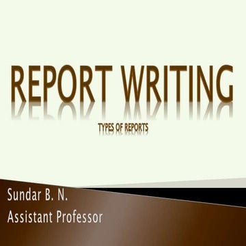 Types of Research Report Writing 