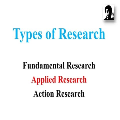Types of Research - Fundamental, Applied  and Action 