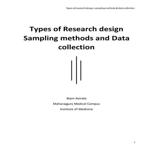 Types of research design, sampling methods & data collection | DOCX