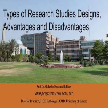 Types of research studies, advantages and Disadvantages 