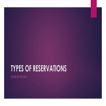 Reservation | PPTX
