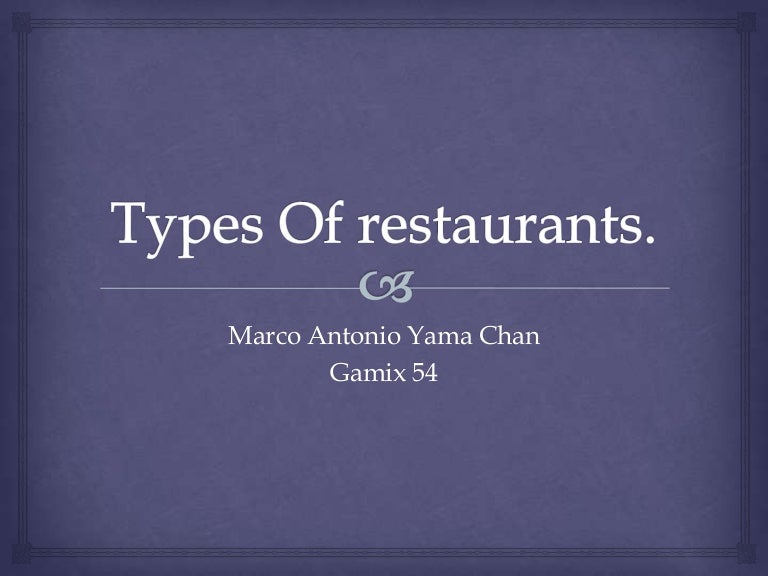 types of restaurants essay