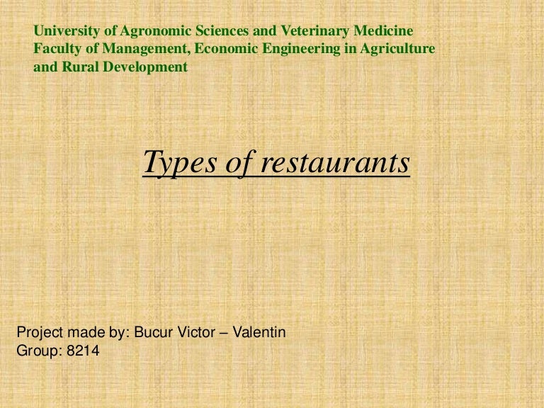 Types of restaurants