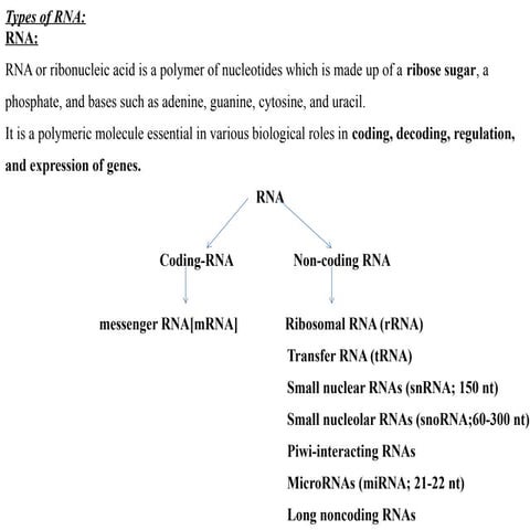 Types of RNA , structure and its functions.pptx