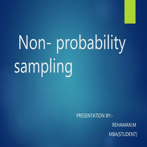 Non-Probability Sampling 