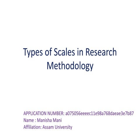 Types of measurement scales in research methodology