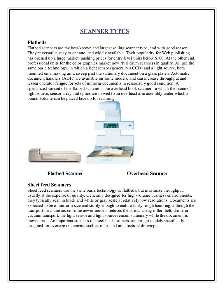 Types of scanner........