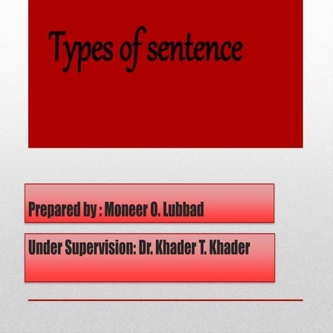 Types of sentences by Moneer O. Lubbad