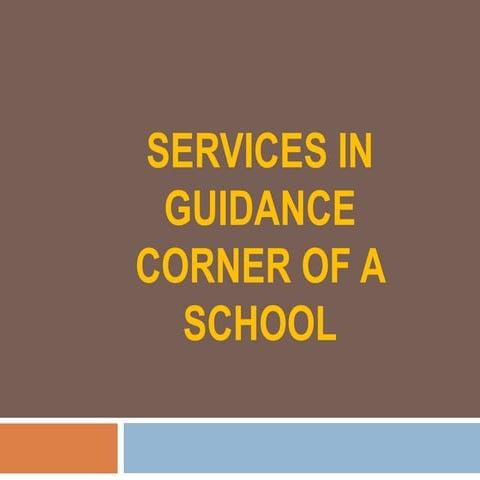 Types of services in guidance cell