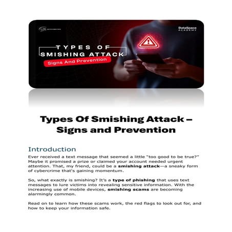 Types Of Smishing Attack – Signs And Prevention